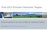 Post-2012 Emission Reduction Targets