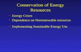 Conservation of Energy Resources
