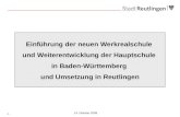 Einführung der neuen Werkrealschule  und Weiterentwicklung der Hauptschule  in Baden-Württemberg