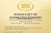 Russia’s bet on  knowledge ECONOMY