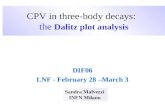 CPV in three-body decays:   the Dalitz plot analysis