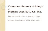 Coleman (Parent) Holdings v. Morgan Stanley & Co, Inc.