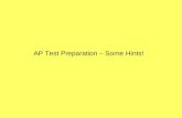 AP Test Preparation – Some Hints!
