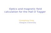 Optics and magnetic field calculation for the Hall D Tagger