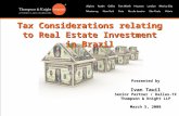 Tax Considerations relating to Real Estate Investment in Brazil