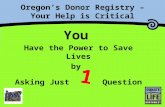 Oregon’s Donor Registry – Your Help is Critical