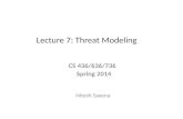 Lecture 7: Threat Modeling