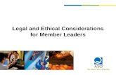 Legal and Ethical Considerations for Member Leaders