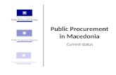 Public Procurement in Macedonia Current status
