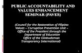 PUBLIC ACCOUNTABILITY and values enhancement seminar (paves)