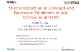 Muon Production in Forward and Backward Rapidities in dAu Collisions at RHIC