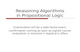 Reasoning Algorithms in Propositional Logic