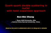 Quark-quark double scattering in nuclei  with twist expansion approach