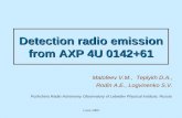 Detection radio emission from AXP 4U 0142+61