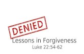 Lessons in Forgiveness Luke 22:54-62
