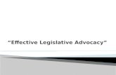“Effective Legislative Advocacy”