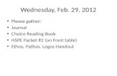 Wednesday, Feb. 29, 2012