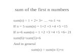 sum of the first n numbers