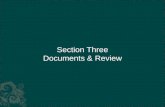 Section Three Documents & Review