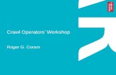 Crawl Operators’ Workshop
