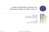 d/dy Distribution of Drell-Yan  Dielectron Pairs at CDF in Run II