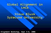 Global Alignment in LHCb Steve Blusk Syracuse University
