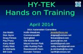 HY - TEK Hands on Training  April 2014