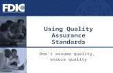 Using Quality Assurance Standards