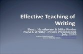 Shaun Hawthorne & Mike Fowler NZATE Writing Project Presentation July, 2010