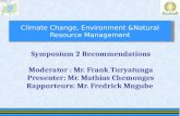 Climate Change, Environment &Natural Resource Management