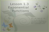 Lesson 1.3 Exponential Functions