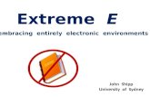 Extreme   E embracing   entirely  electronic  environments