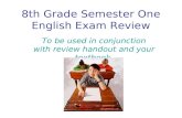 8th Grade Semester One English Exam Review