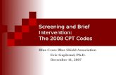 Screening and Brief Intervention:   The 2008 CPT Codes