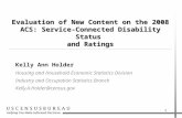 Evaluation of New Content on the 2008 ACS: Service-Connected Disability Status  and Ratings