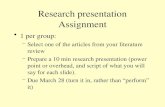 Research presentation Assignment