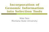 Incorporation of Genomic Information into Selection Tools