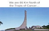 We are 66 Km North of the Tropic of Cancer…