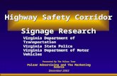 Highway Safety Corridor  Signage Research
