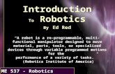 Introduction To  Robotics By Ed Red