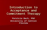 Introduction to Acceptance and Commitment Therapy