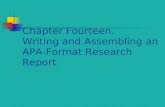 Chapter Fourteen. Writing and Assembling an APA-Format Research Report