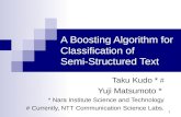 A Boosting Algorithm for Classification of  Semi-Structured Text