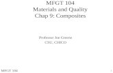 MFGT 104 Materials and Quality Chap 9: Composites
