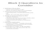 Block 3 Questions to Consider