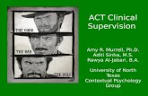 ACT Clinical Supervision  Amy R. Murrell, Ph.D. Aditi Sinha, M.S. Rawya  Al- Jabari , B.A.