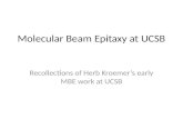 Molecular Beam  Epitaxy  at UCSB