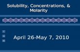 Solubility, Concentrations, &  Molarity