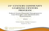 21 st  CENTURY COMMUNITY LEARNING CENTERS PROGRAM