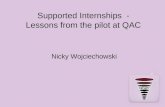 Supported Internships  - Lessons from the pilot at QAC